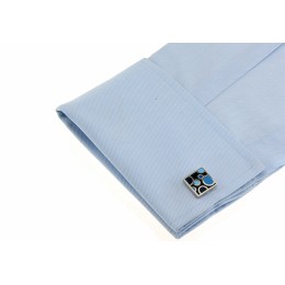 Mansetinööbid - emailitud sinised ringid Mansetinööbid - emailitud sinised ringid